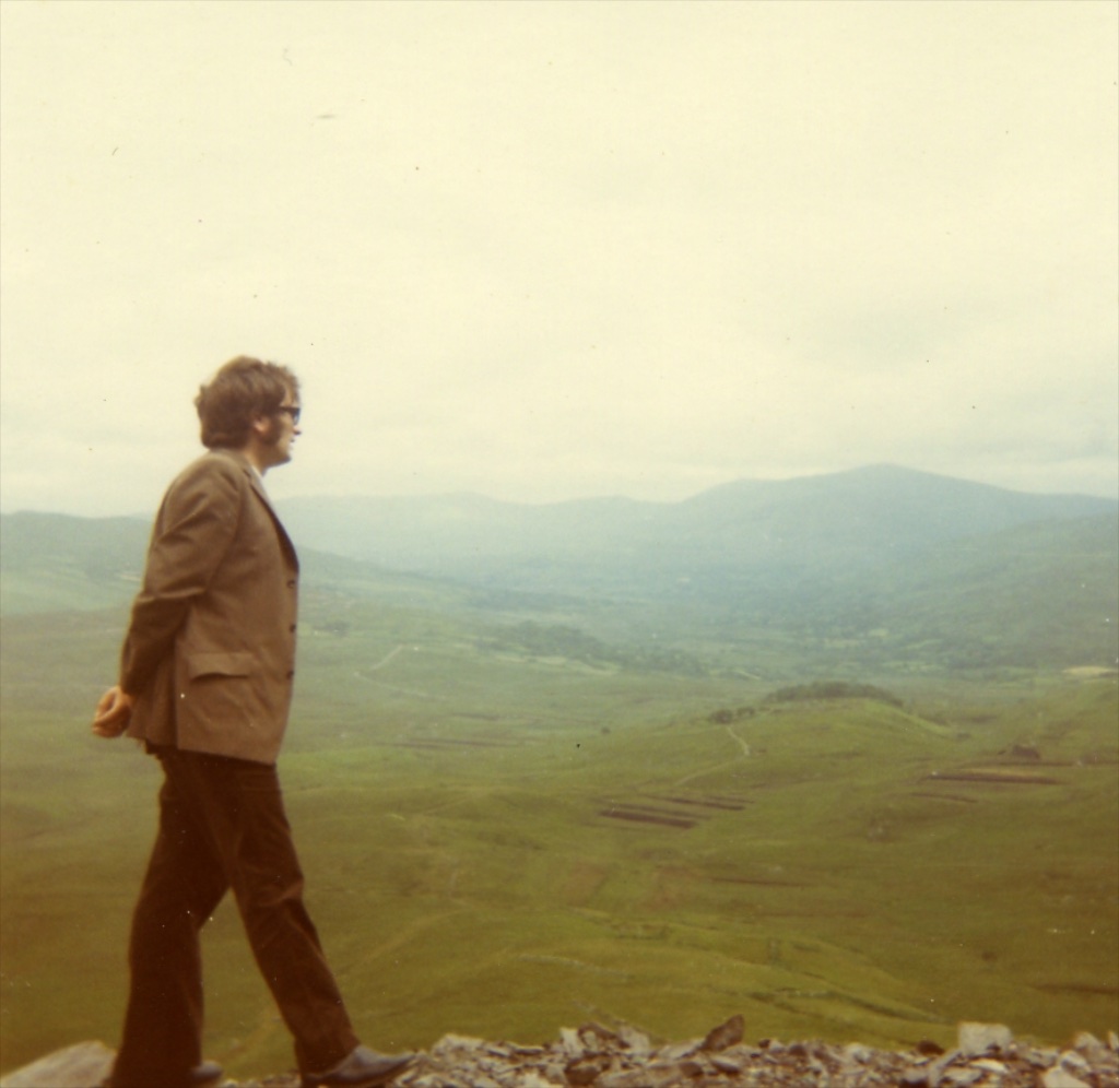 Dad walking the rolling hills of Northern Ireland.